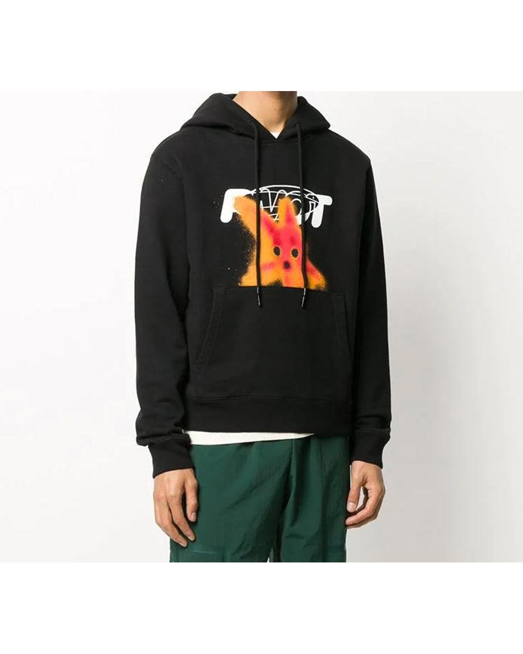 Off-White c/o Virgil Abloh Blue Fw20 Pivot Fish Printing Hooded Pullover for men