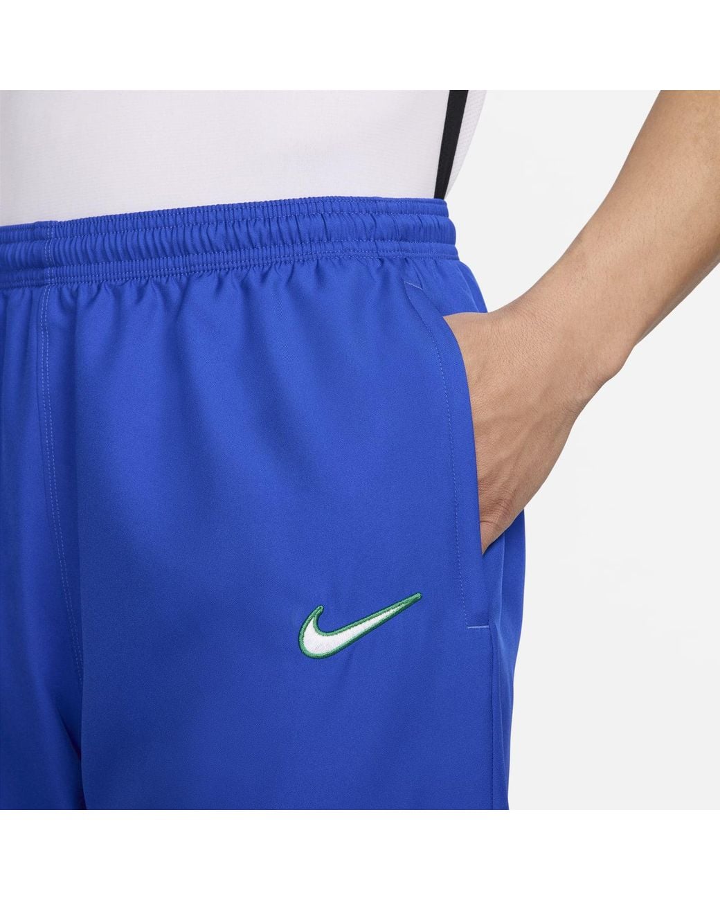 Nike Blue Brazil 1998 Reissue Soccer Replica Track Pants 'Lyon' for men