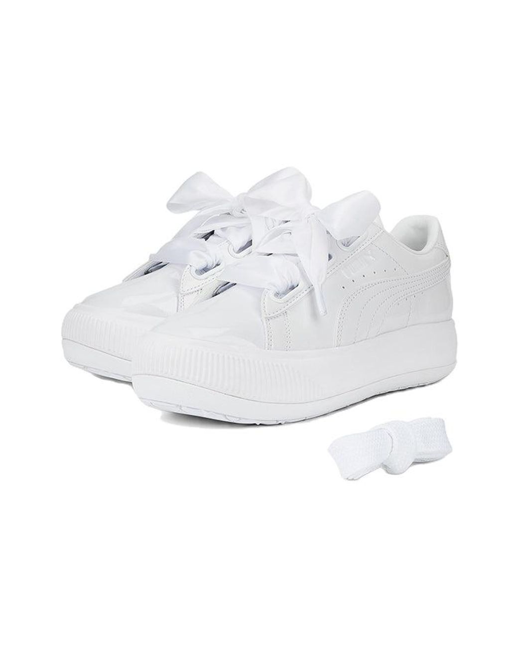 PUMA White (Wmns) Suede Mayu Heart Patent