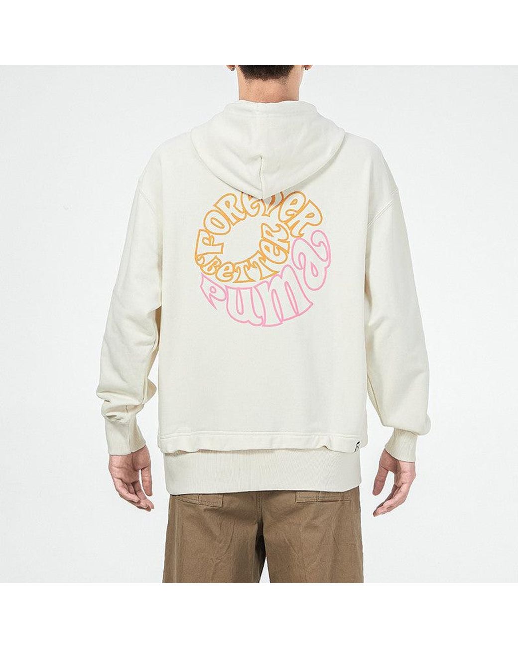PUMA White Back Logo Printing Sports for men