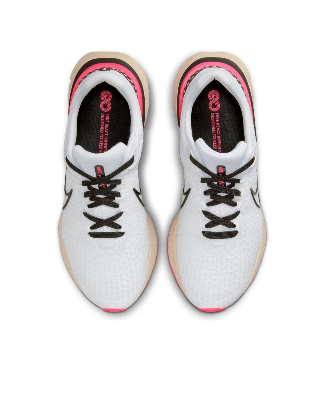 Nike White React Infinity Run Flyknit 3 Hyper' for men