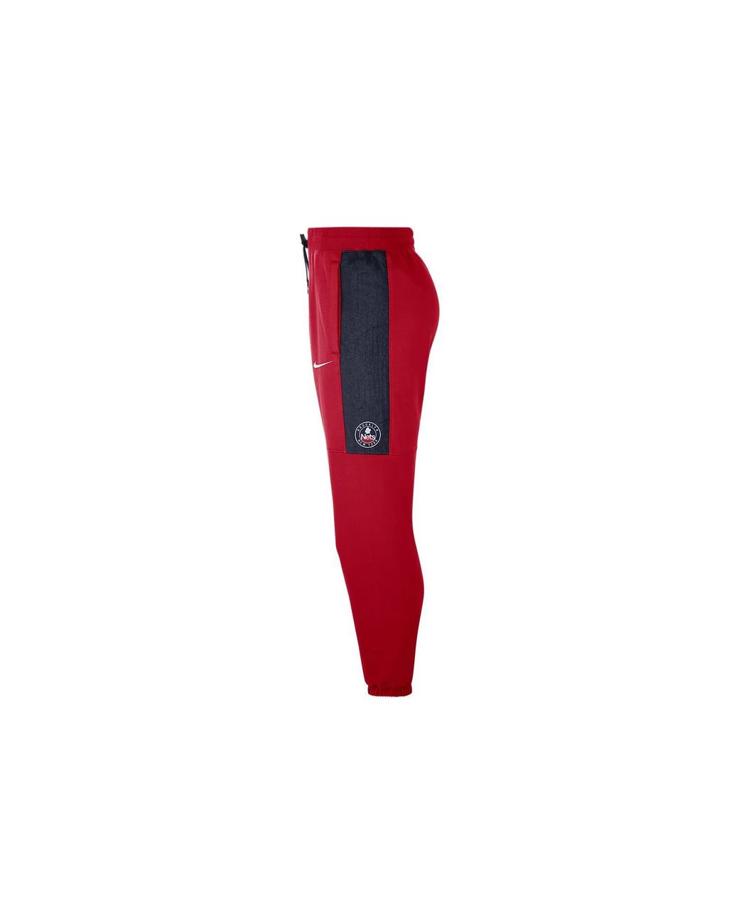 Nike Red Nba Brooklyn Nets Contrasting Colors Logo Fleece Lacing Sports Pants/Trousers/Joggers for men