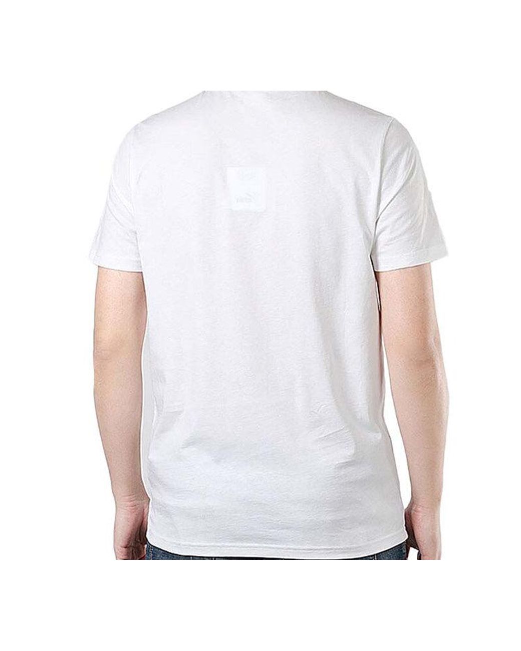 PUMA White Graphic Tee Box Logo Living Series Short Sleeve for men