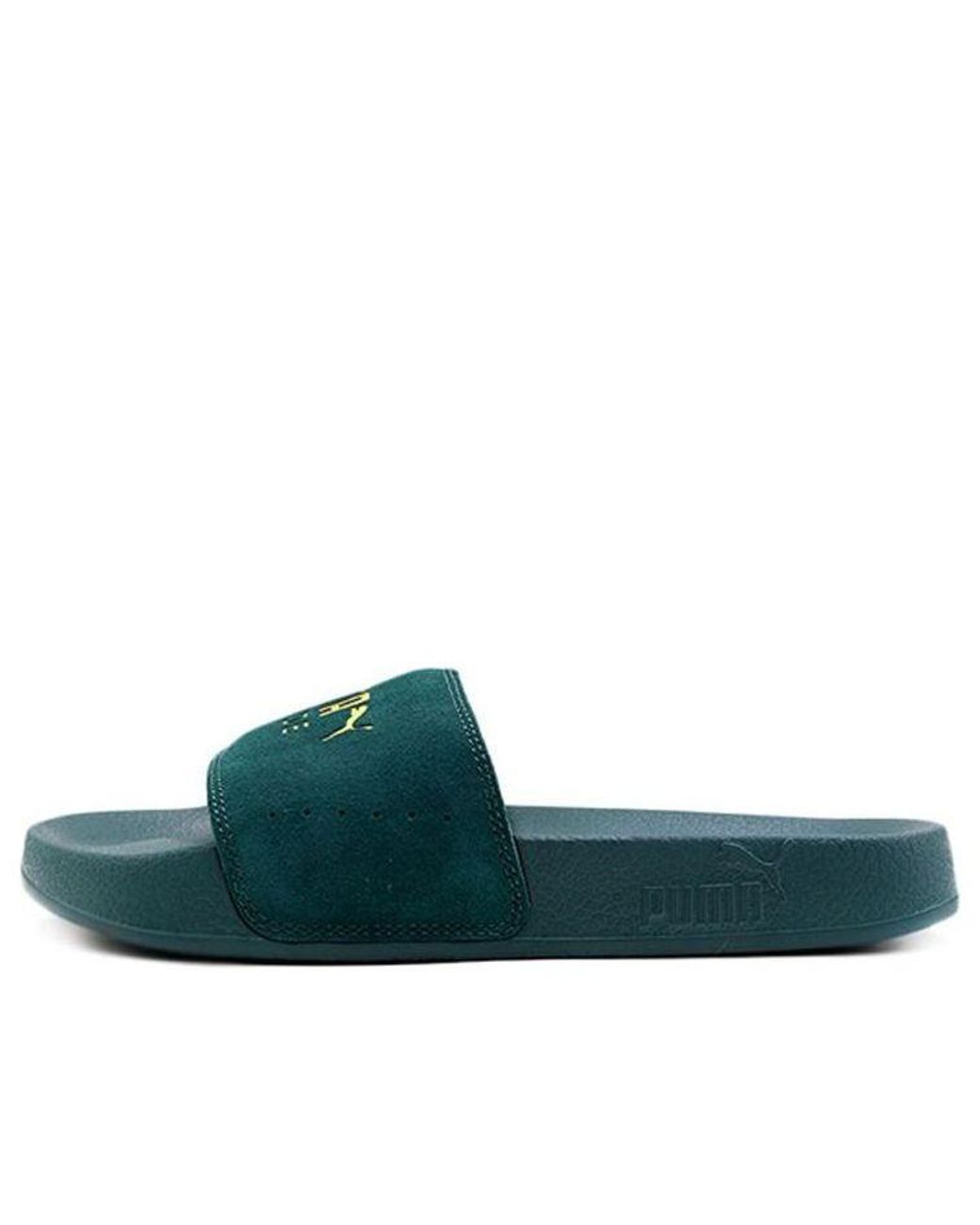 PUMA Green Leadcat Suede Slippers for men