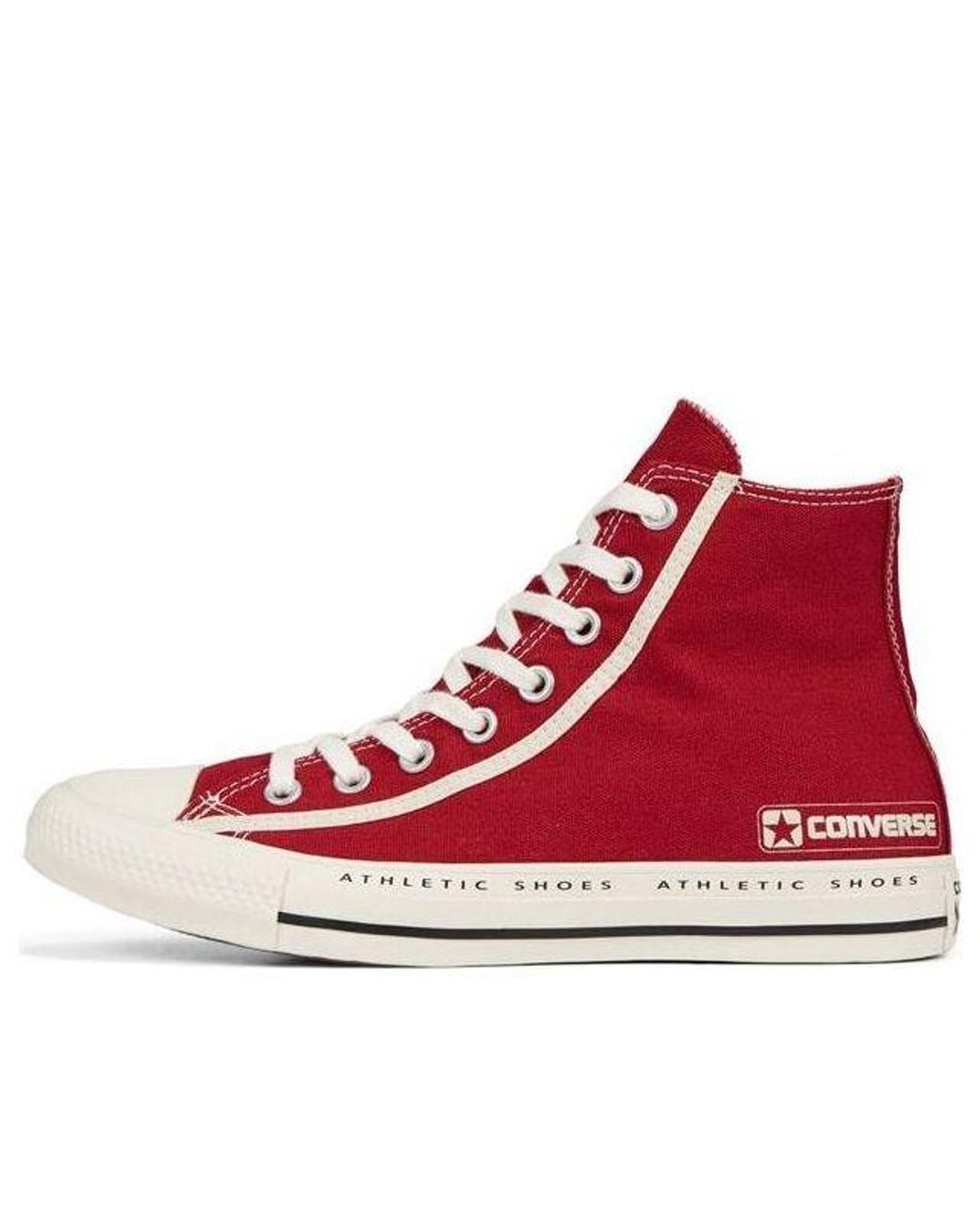 Converse Red Chuck Taylor All Star Bold Branding High Top for men