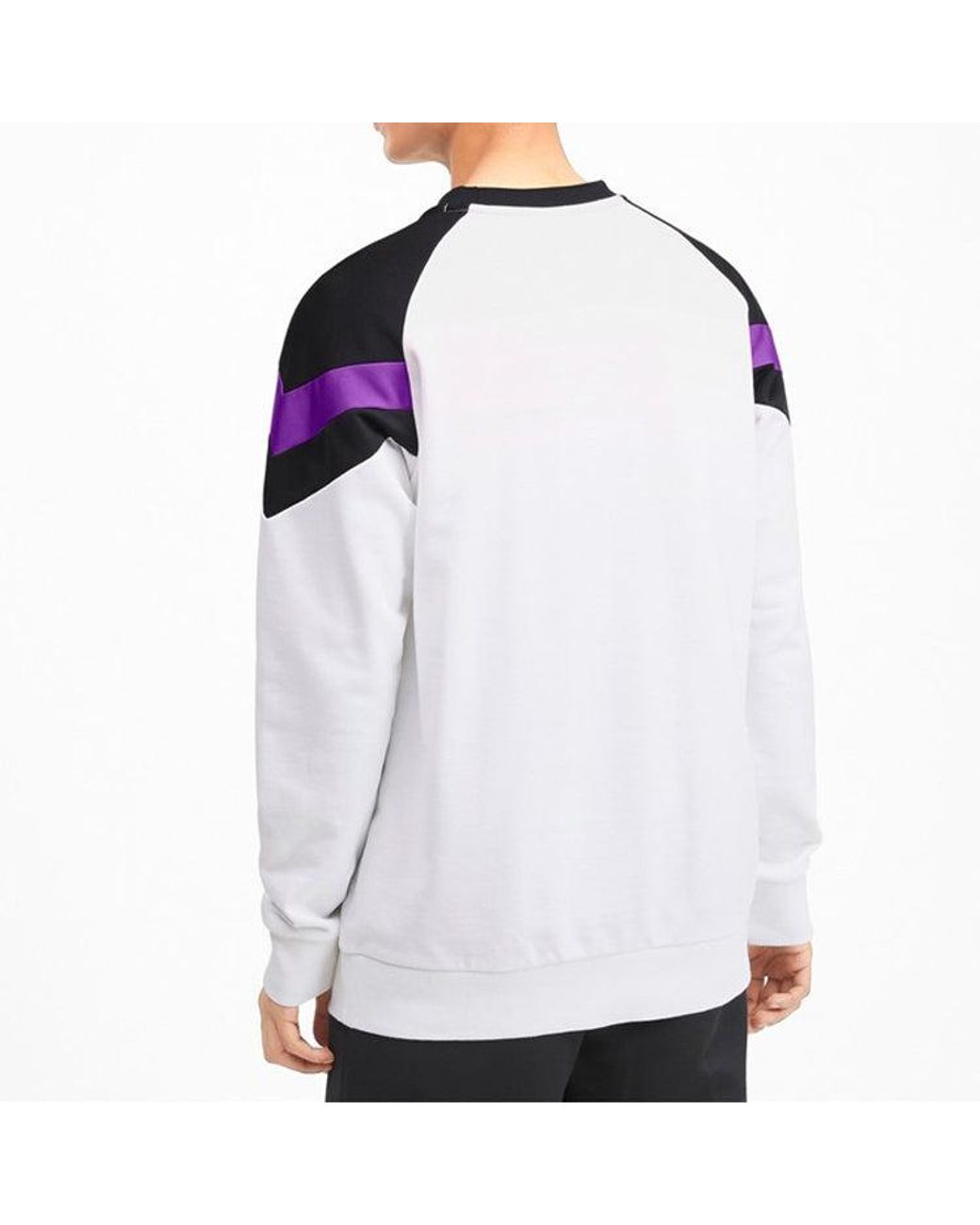 PUMA Purple Alphabet Logo Colorblock Round Neck for men