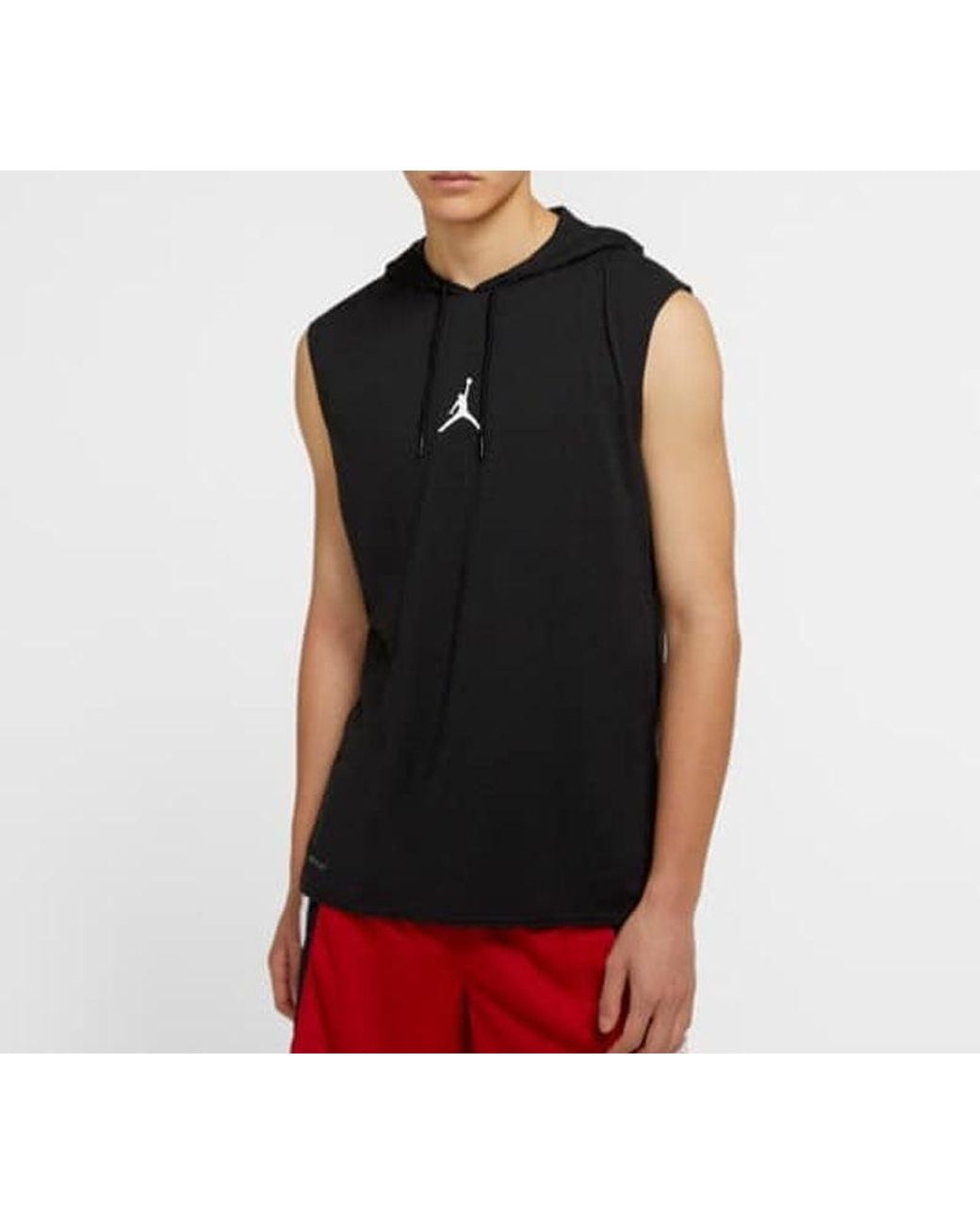 Nike Black Air Dri-Fit Back Alphabet Printing Hooded Vest for men