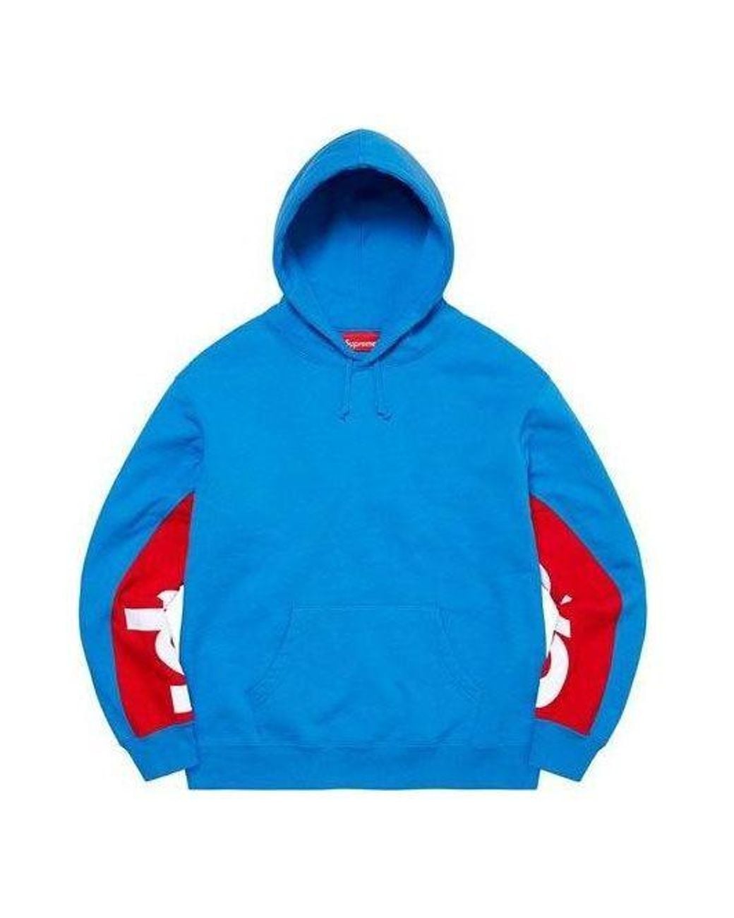 Supreme Blue Cropped Panels Hooded Sweatshirt for men