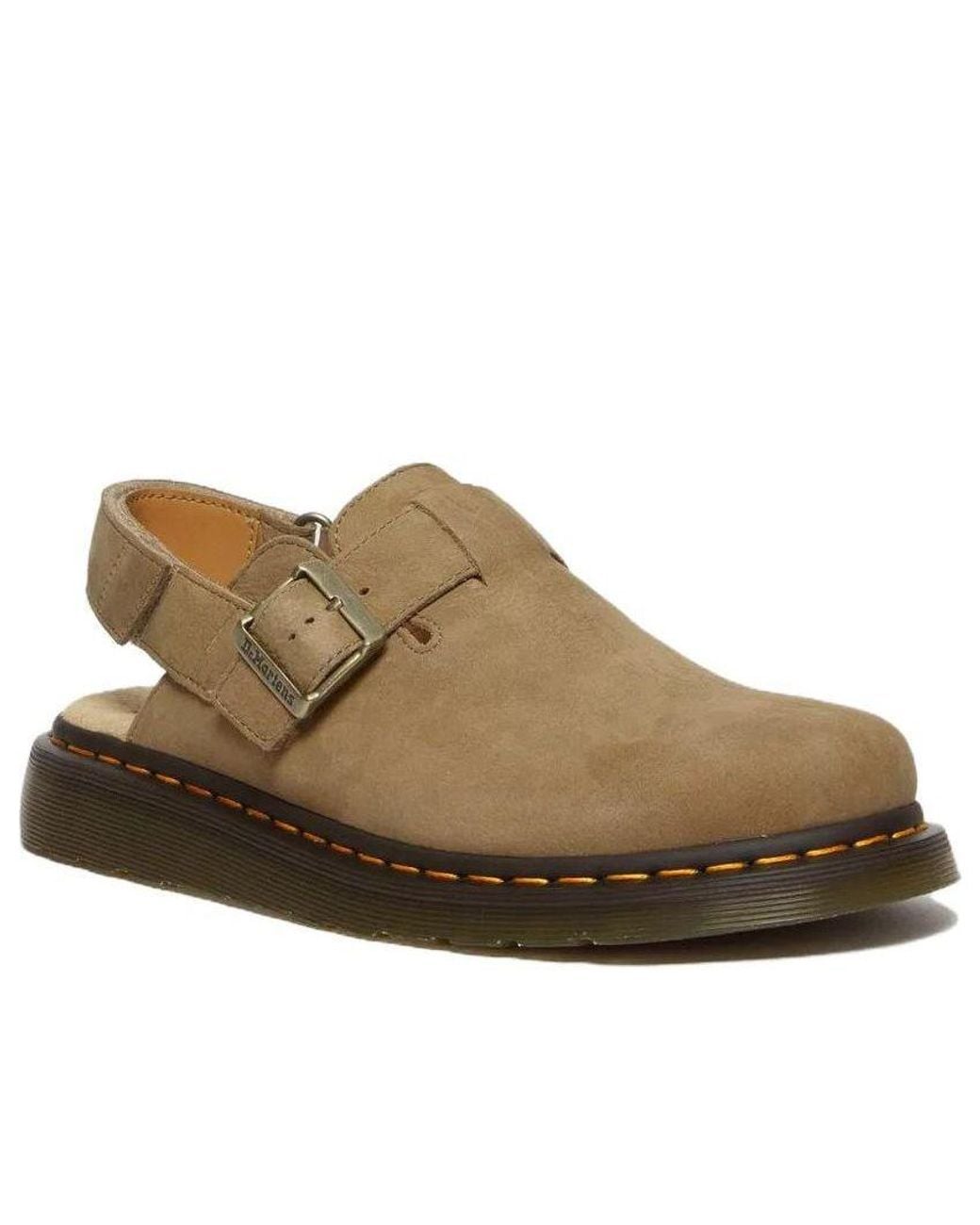 Dr. Martens Brown Jorge Ii Tumbled Nubuck Leather Slingback Mules for men