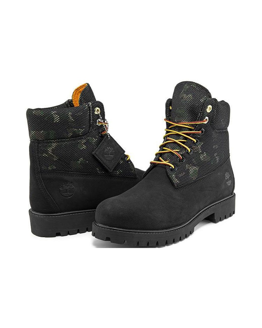 Timberland Black Heritage 6 Inch Boot Nubuck With Camo' for men