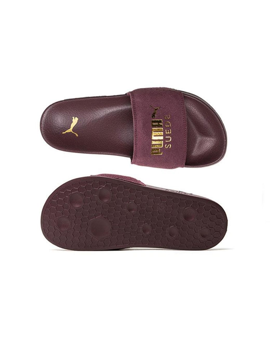PUMA Brown Leadcat Suede Slide 'Vineyard Wine' for men