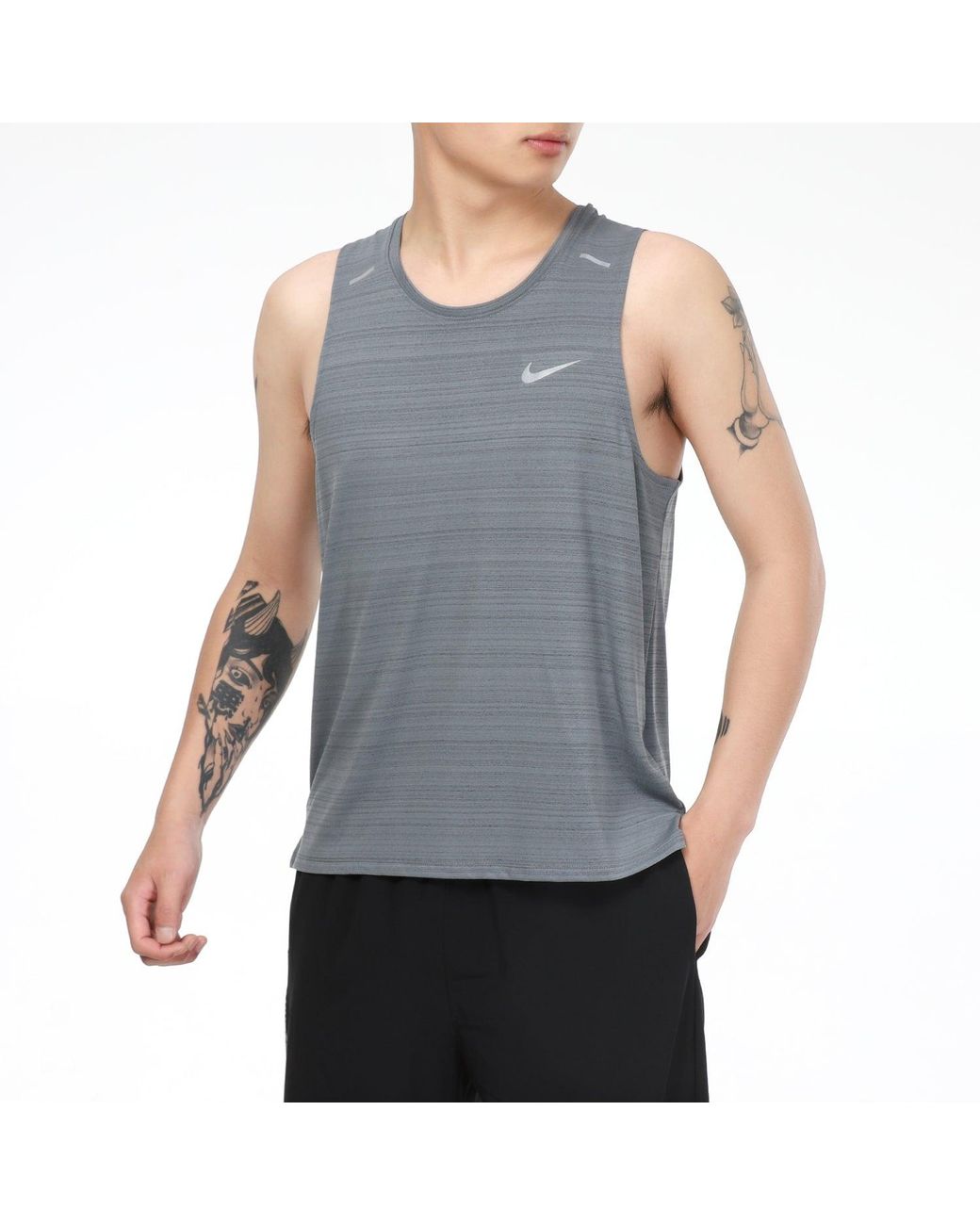 Nike Gray Dri-Fit Casual Sports Quick Dry Running Breathable Sleeveless Vest for men