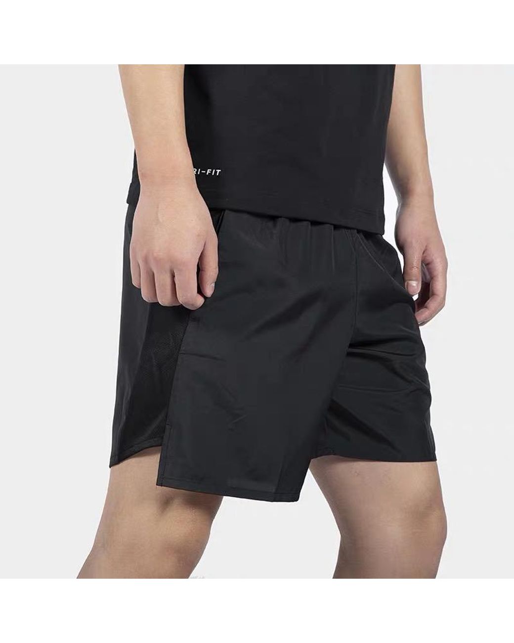 Nike Black Challenger Dri-Fit Non-Liner Running Quick-Dry Shorts for men