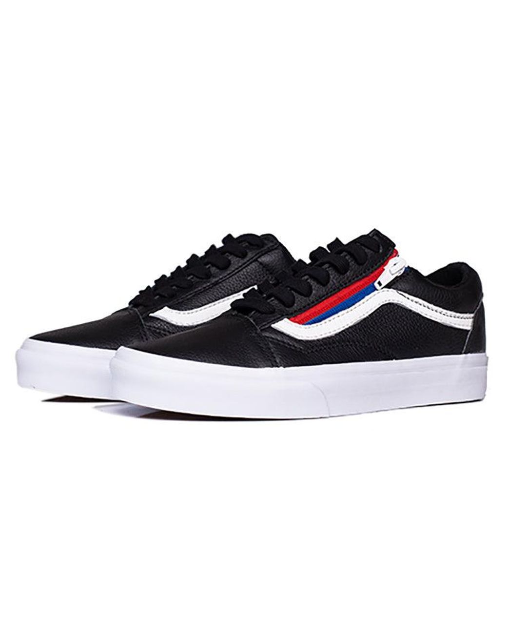 Vans Blue Old Skool Zip Leather for men