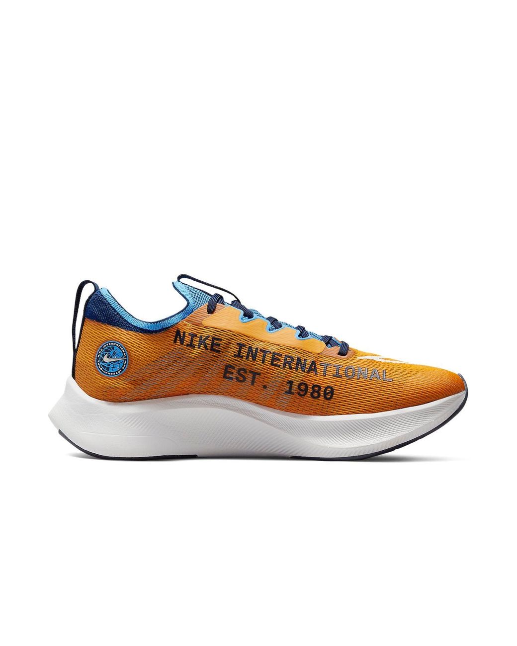 Nike Blue Zoom Fly 4 Premium Road Running Shoes In Orange, for men