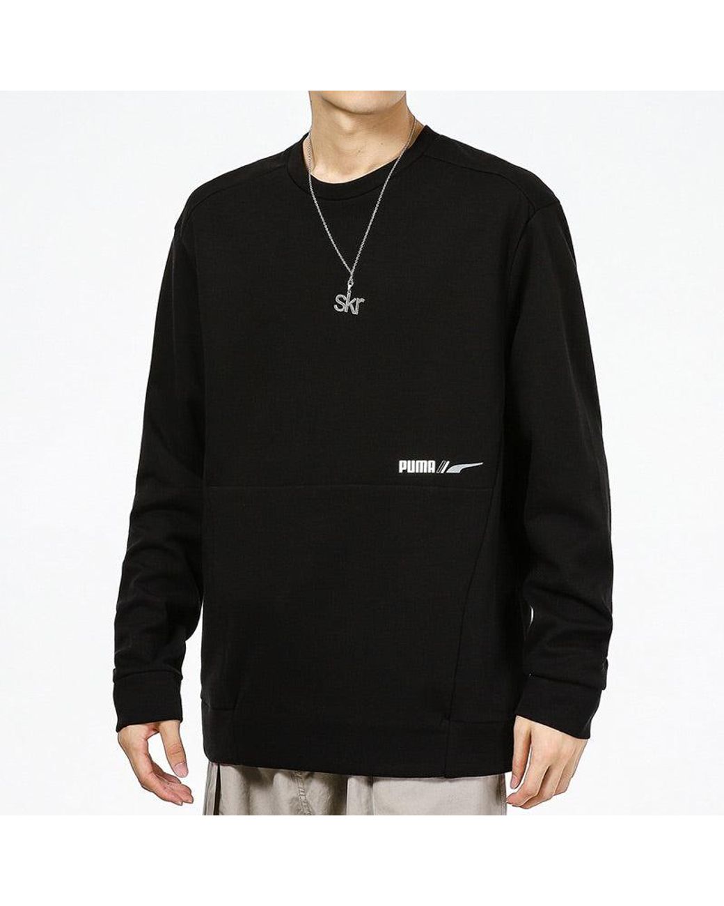 PUMA Black Crew Sweatshirt for men