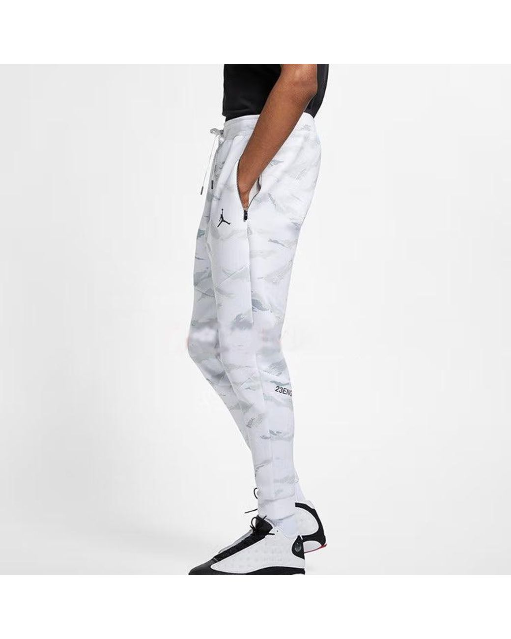 Nike Gray Casual Camouflage Drawstring Sports Pants/Trousers/Joggers for men