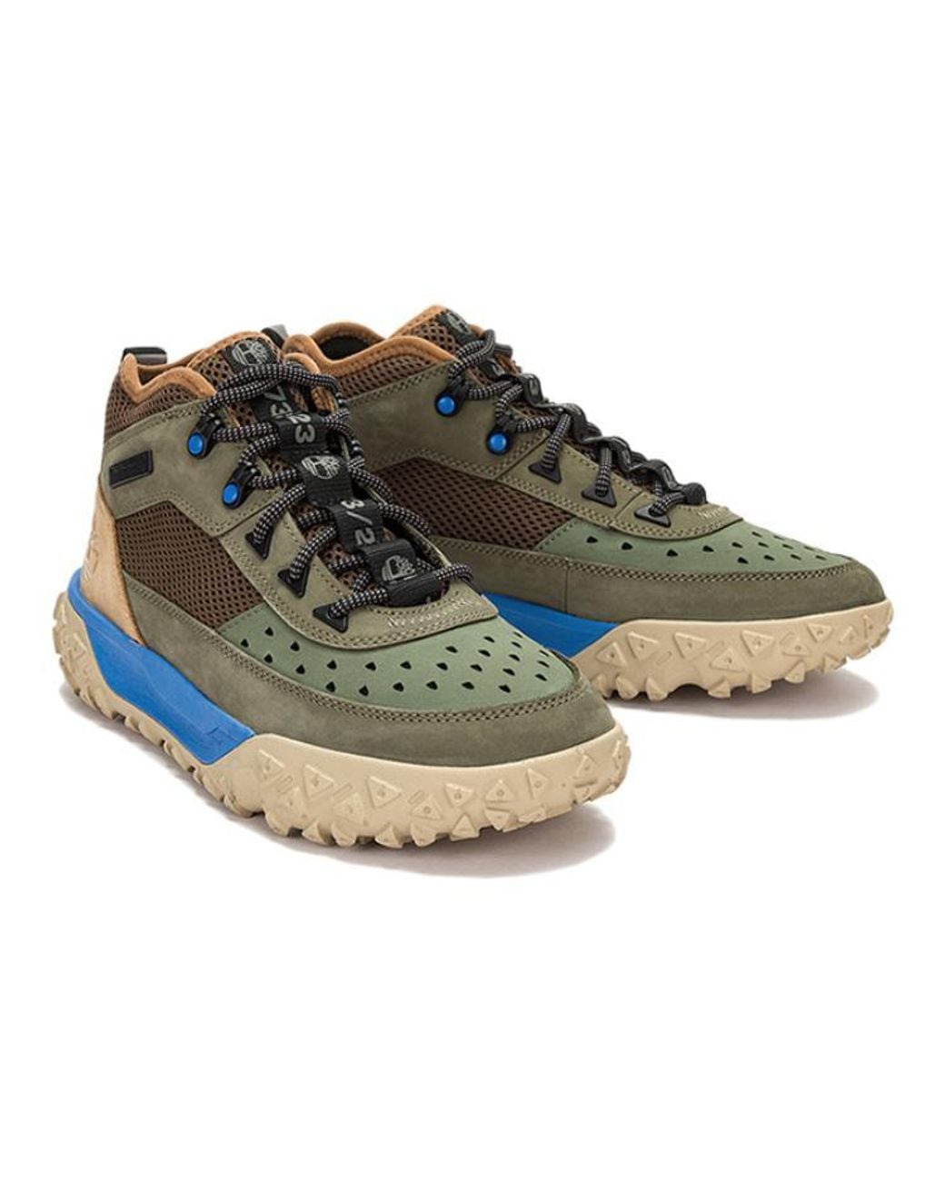 Timberland Blue Greenstride Motion 6 Mid Lace Up Hiking Boots 'Deep Lichen' for men