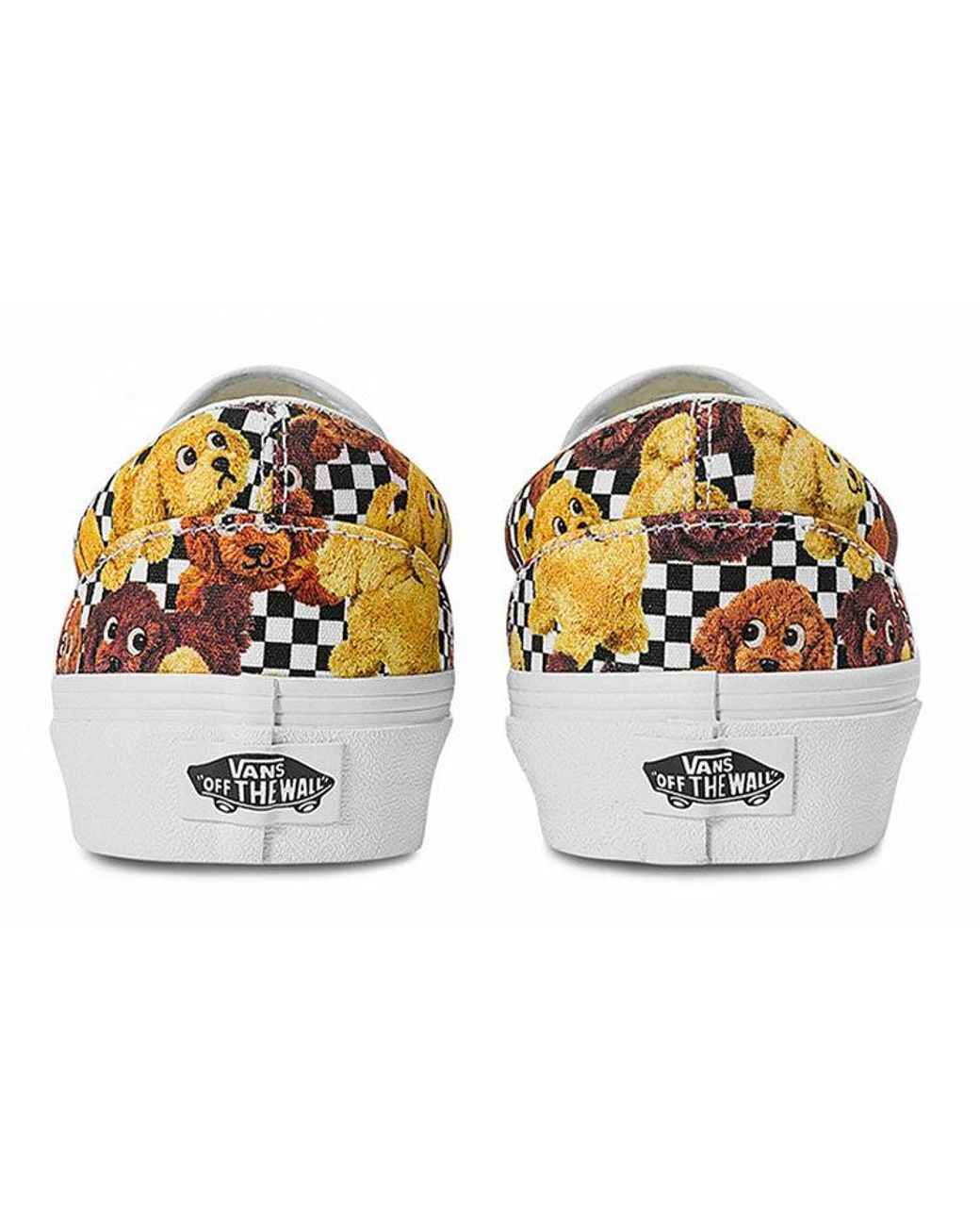 Vans White Slip-On Pattern Low Tops Casual Skateboarding Shoes Multi-Color for men
