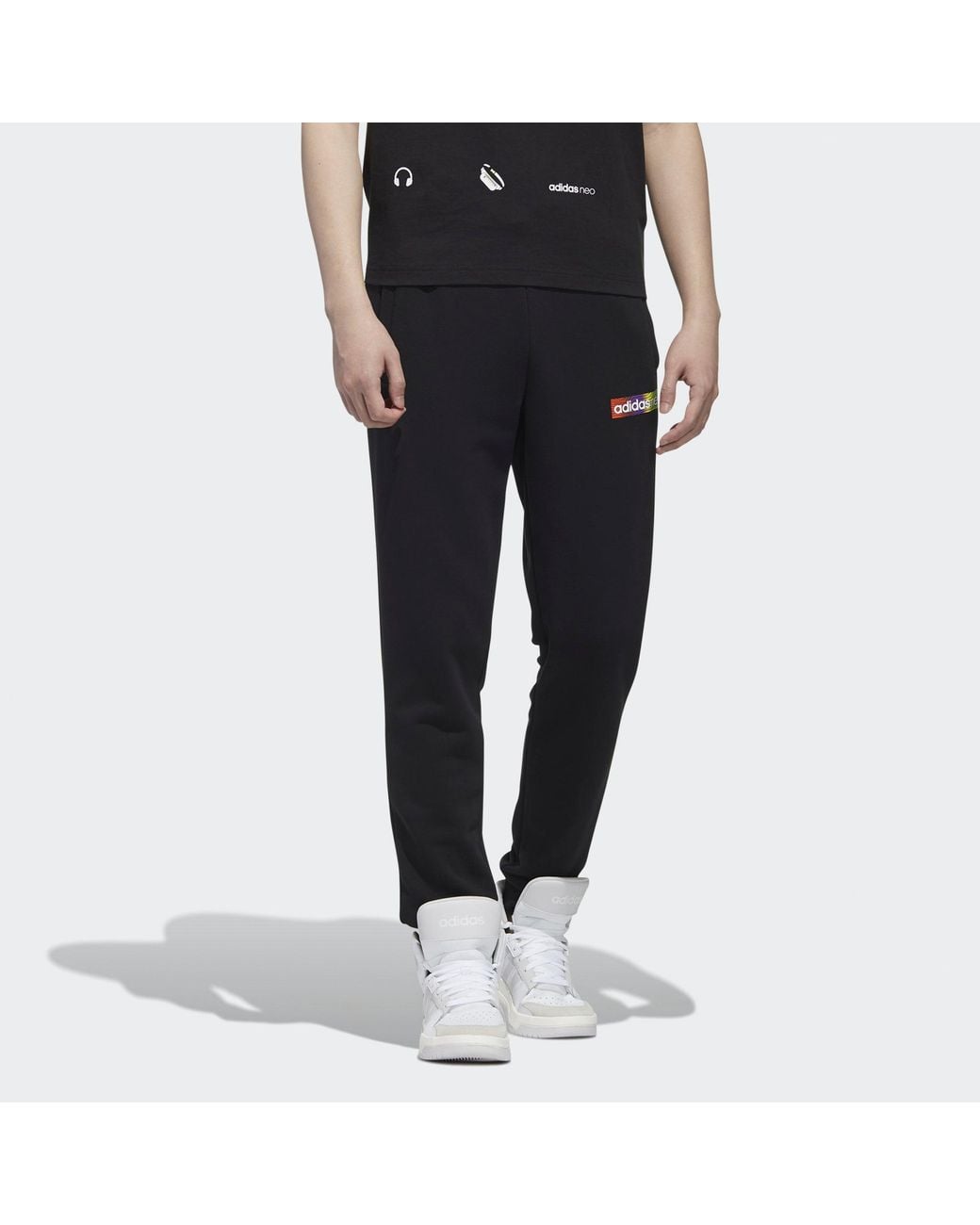 Adidas Black Neo Fav Nn Tp 1 Logo Knit Bundle Feet Sports Pants for men