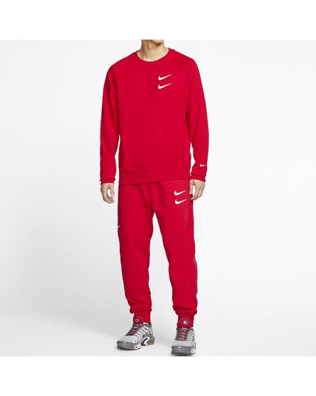 Nike Red As Sportswear Swoosh Crw Ft University for men