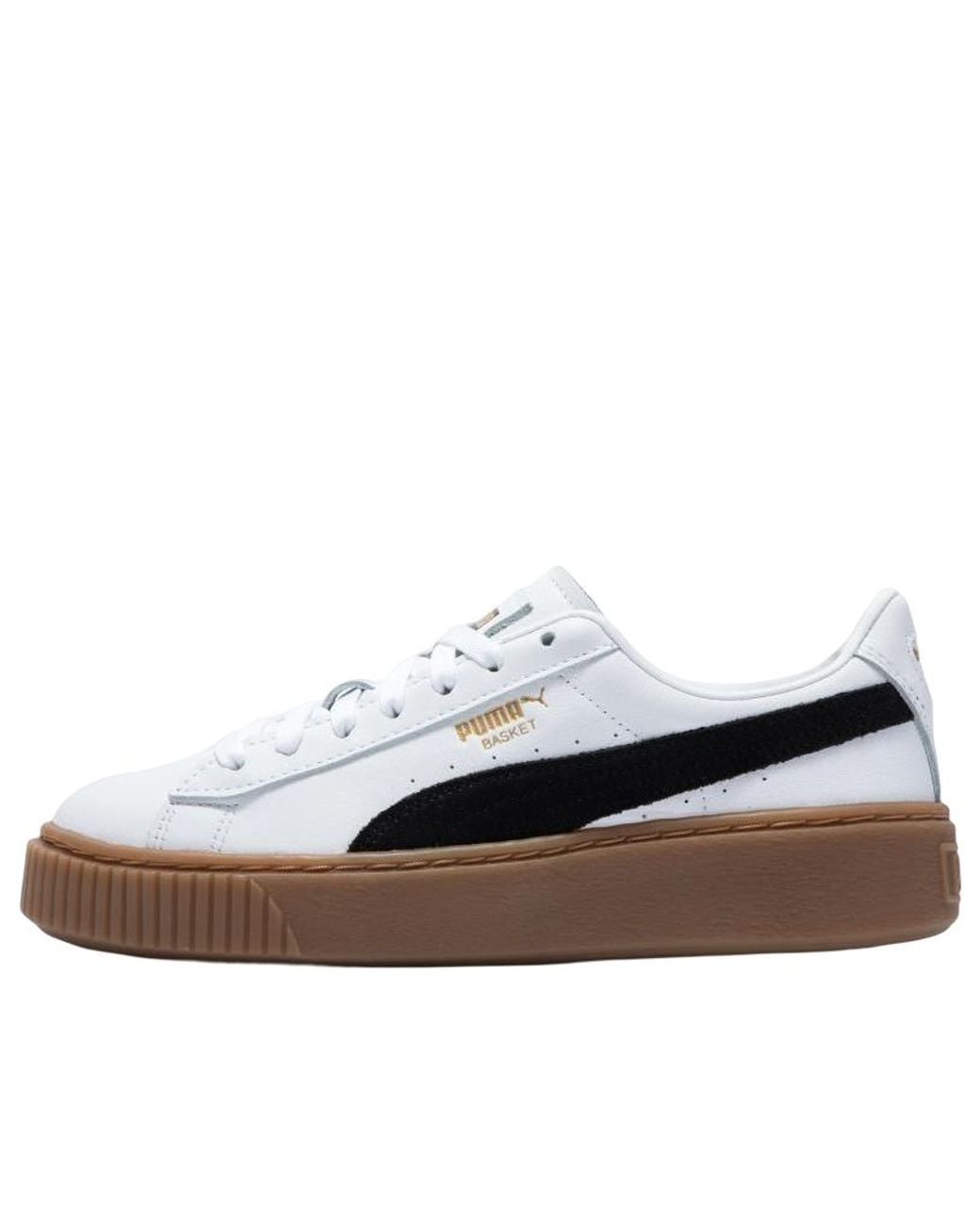 PUMA White (Wmns) Basket Platform L