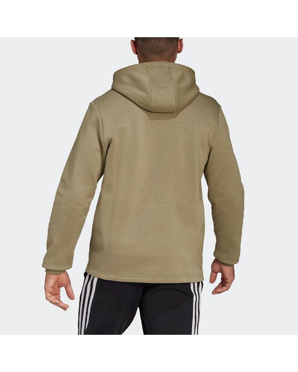 Adidas Green Solid Color Zipper Long Sleeves Sports Hooded Jacket for men
