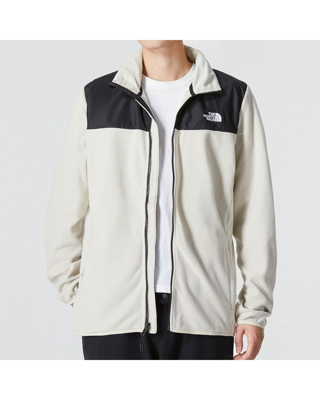 The North Face White Logo Fleece Jacket for men