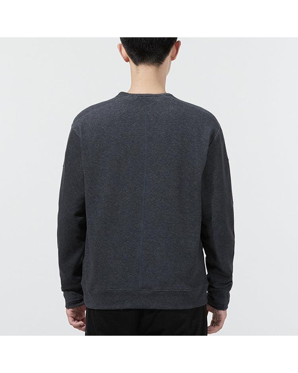 Nike Gray Sports Half Zipper Knit Pullover Long Sleeves T-Shirt for men