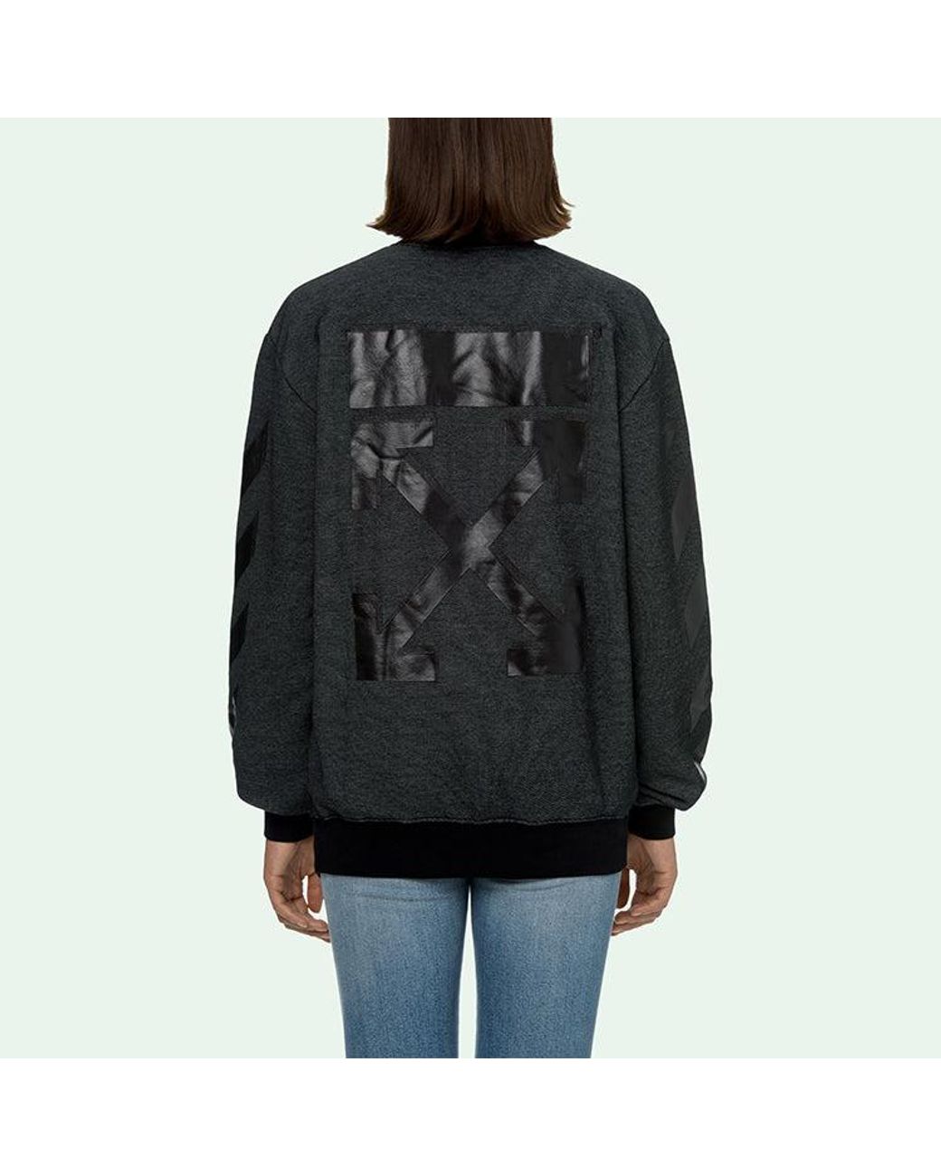 Off-White c/o Virgil Abloh Black (Wmns) Arrow Printing Round Neck Sports Hoodie Slim Fit Version