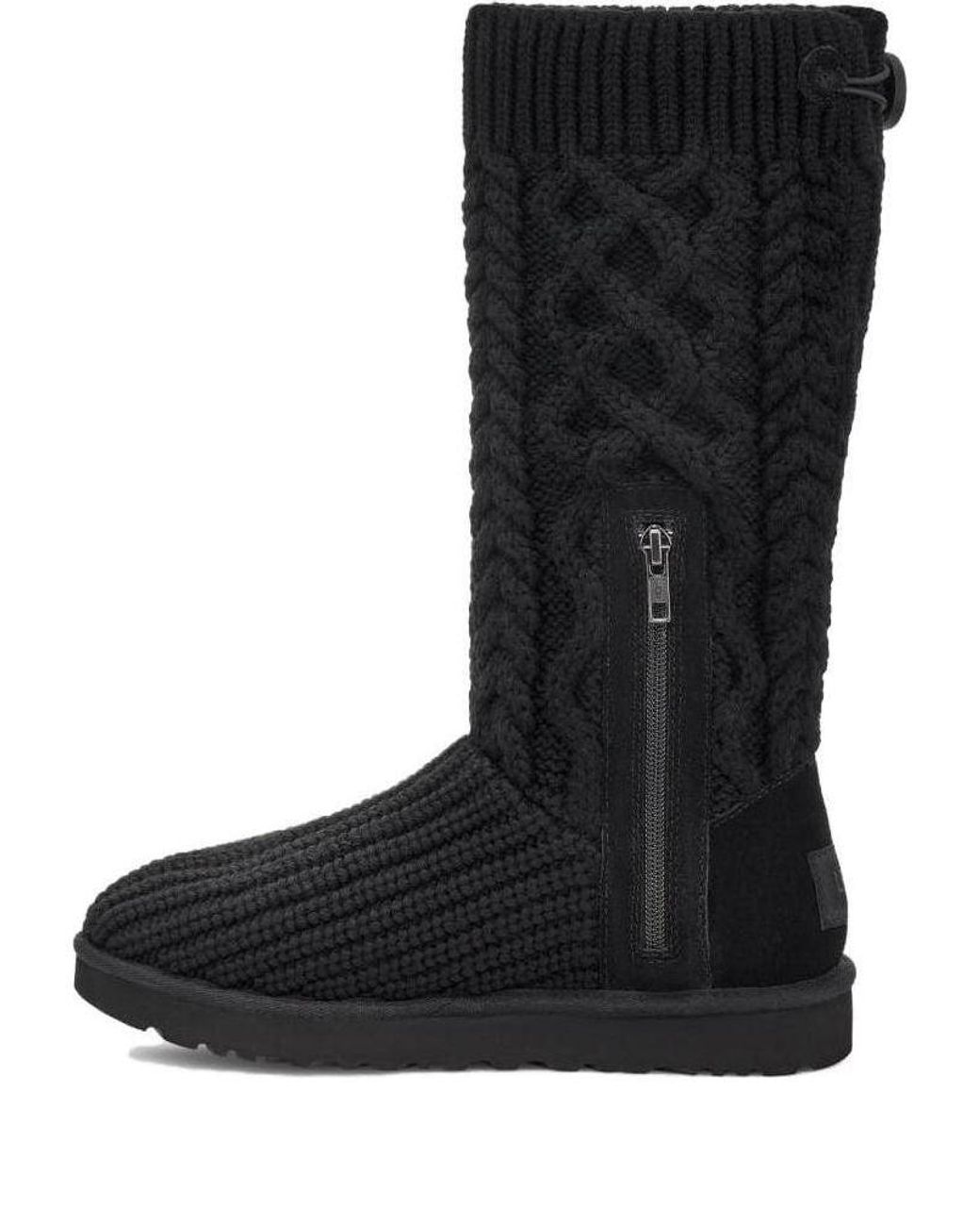 Ugg Black (Wmns) Classic Cardi Cabled Knit Boot