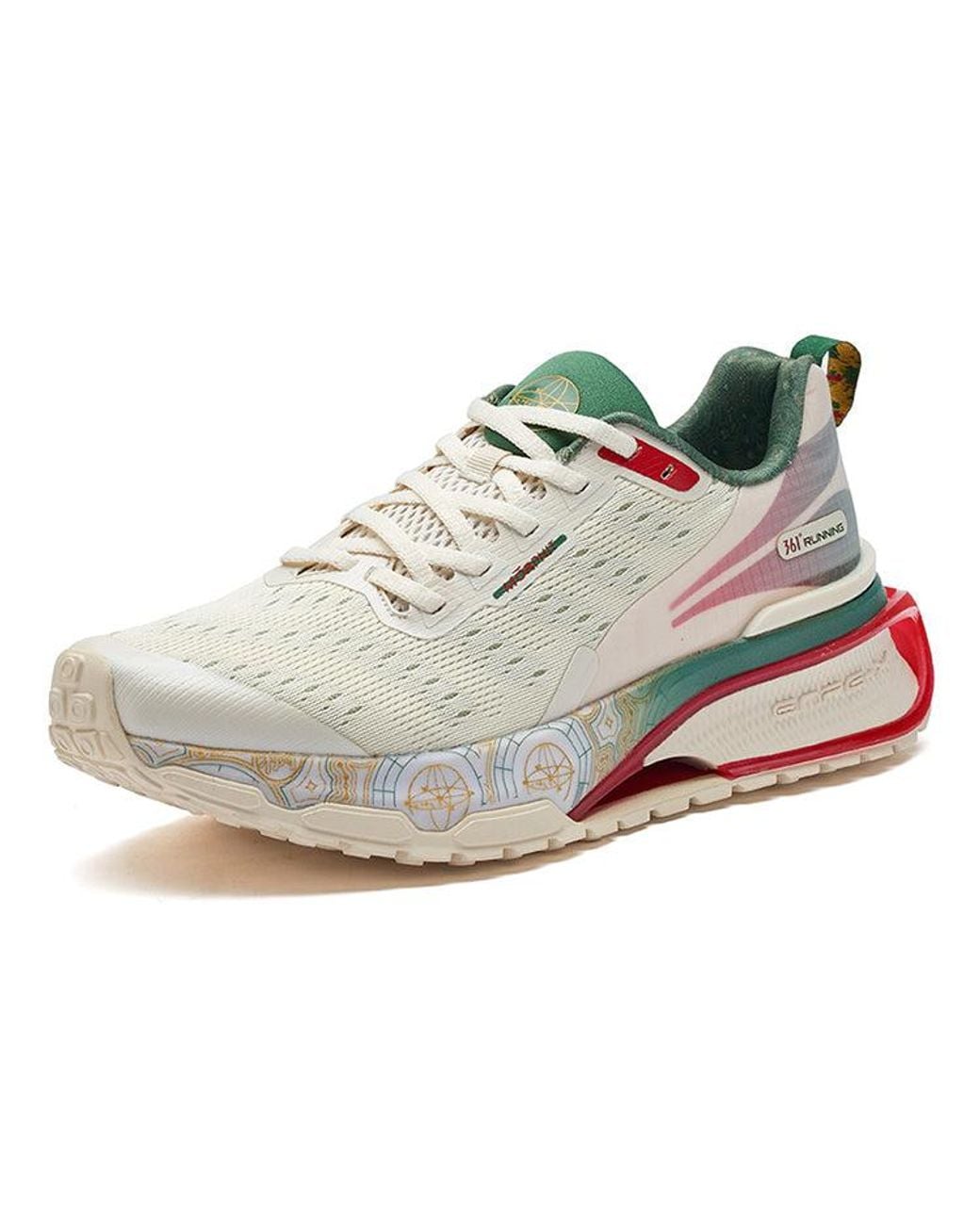 361 Degrees White Three-State 2.0 Running Shoes for men