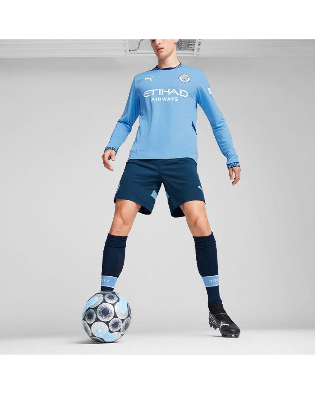 PUMA Blue Manchester City 24/25 Home Long Sleeve Jersey for men