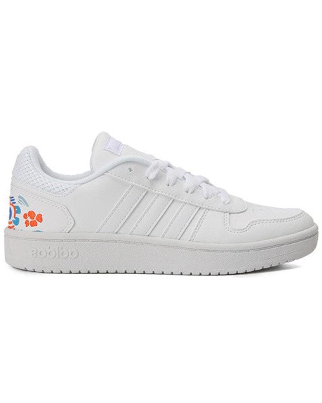 Adidas White (Wmns) Hoops 2.0 Embroidered