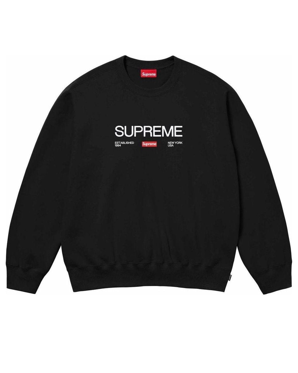 Supreme Black Established Crewneck for men