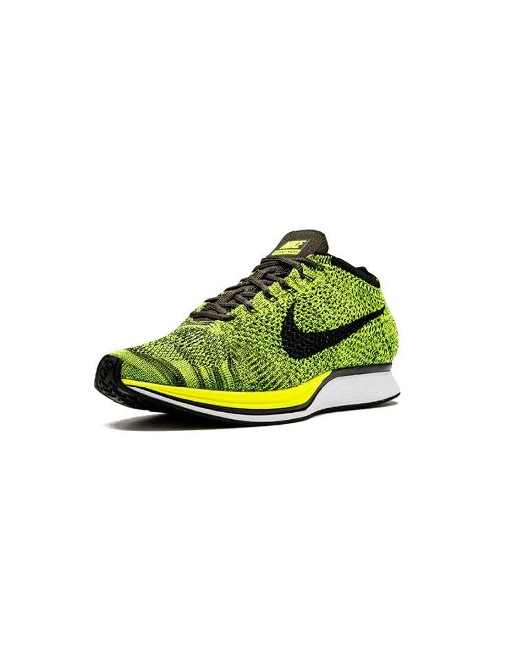 Nike Green Flyknit Racer 'Volt' for men