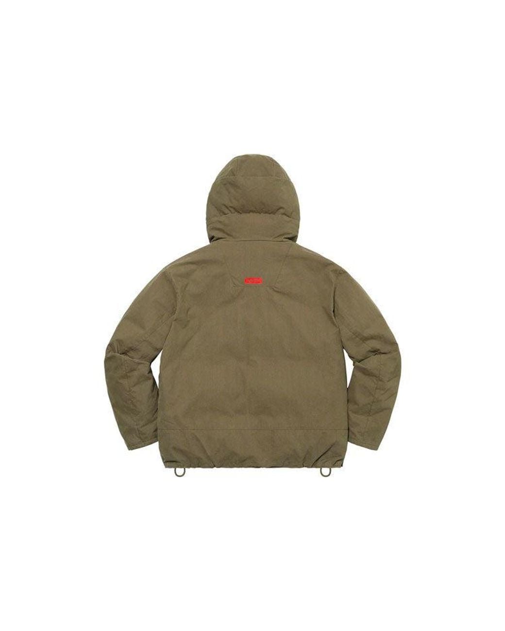 Supreme Green Hooded Down Pullover for men