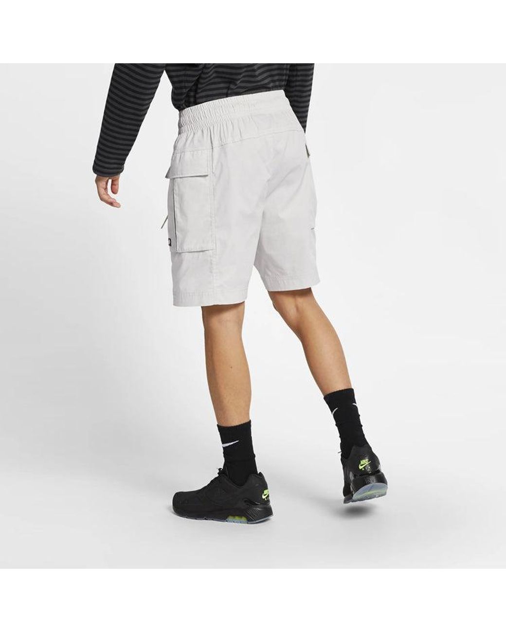 Nike White Running Sports Big Pocket Cargo Shorts Creamy for men