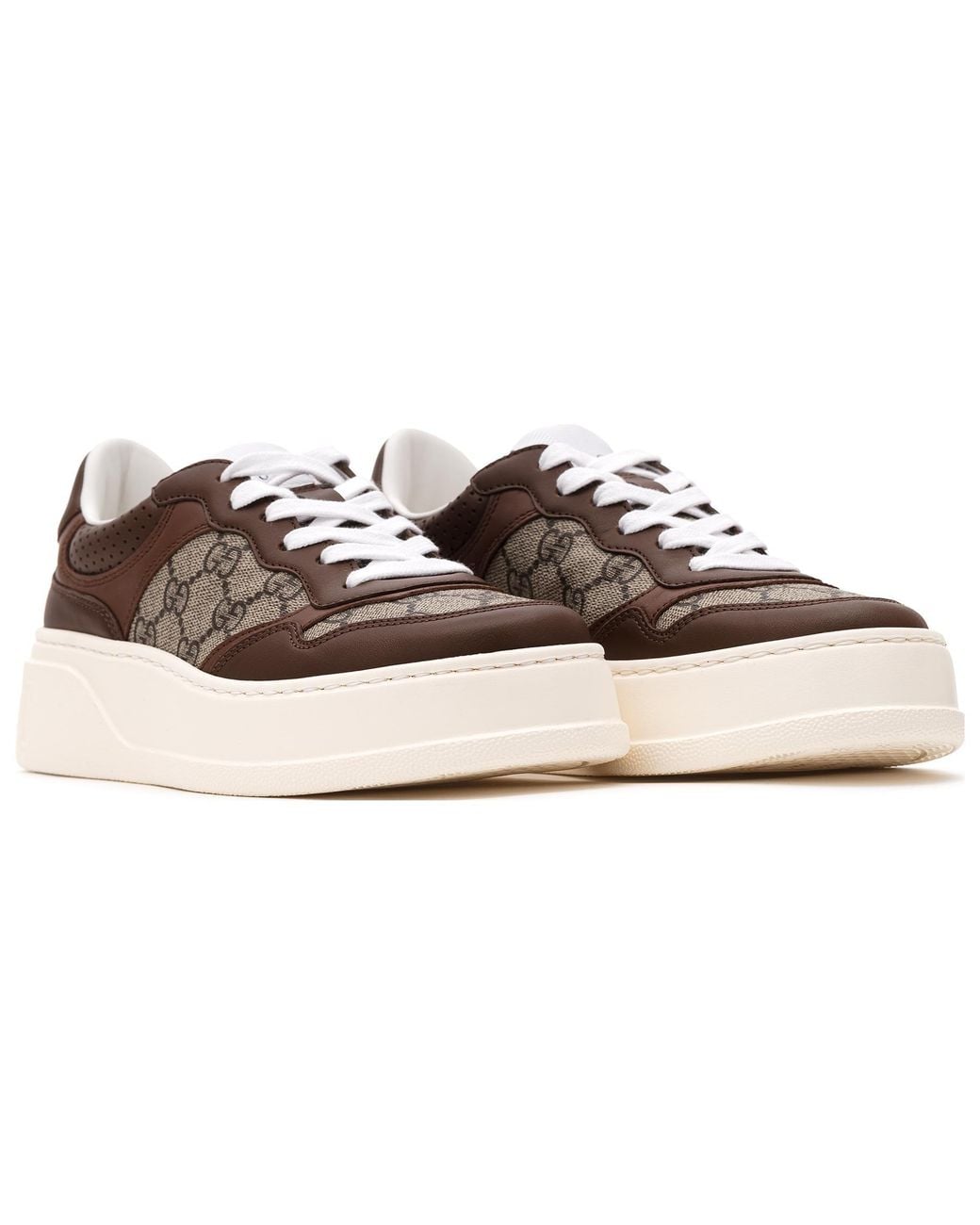 Gucci Brown (Wmns) Leather Gg Sneaker 'Light'