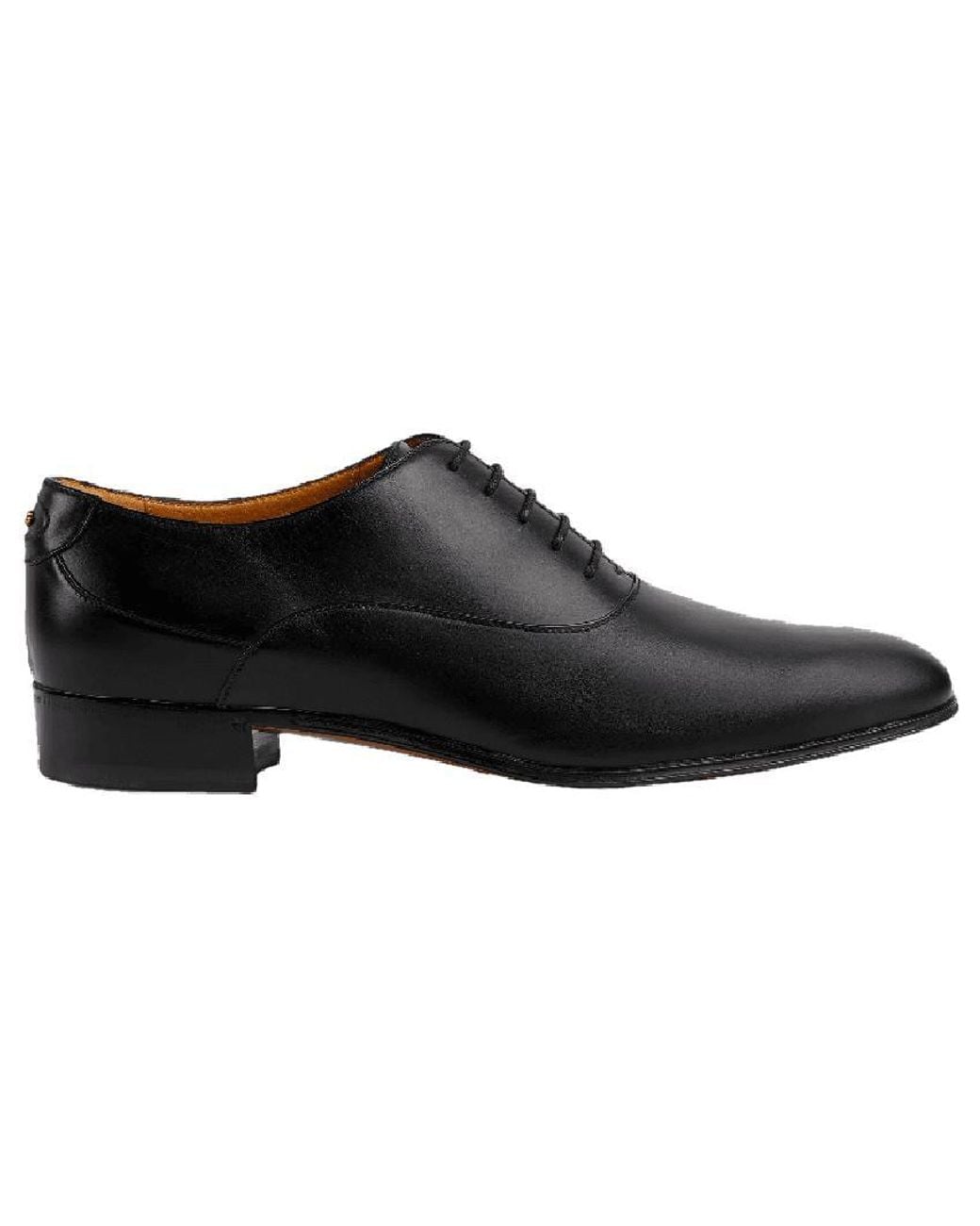 Gucci Black Lace-Up Shoe With Double G Leather' for men