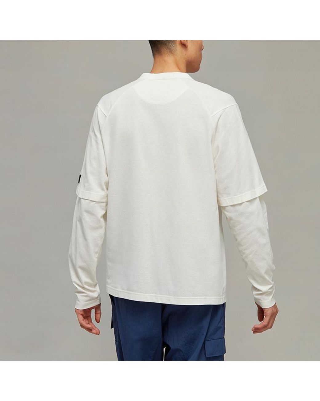 Adidas Gray Y-3 Off- Layered Long Sleeve T-Shirts for men