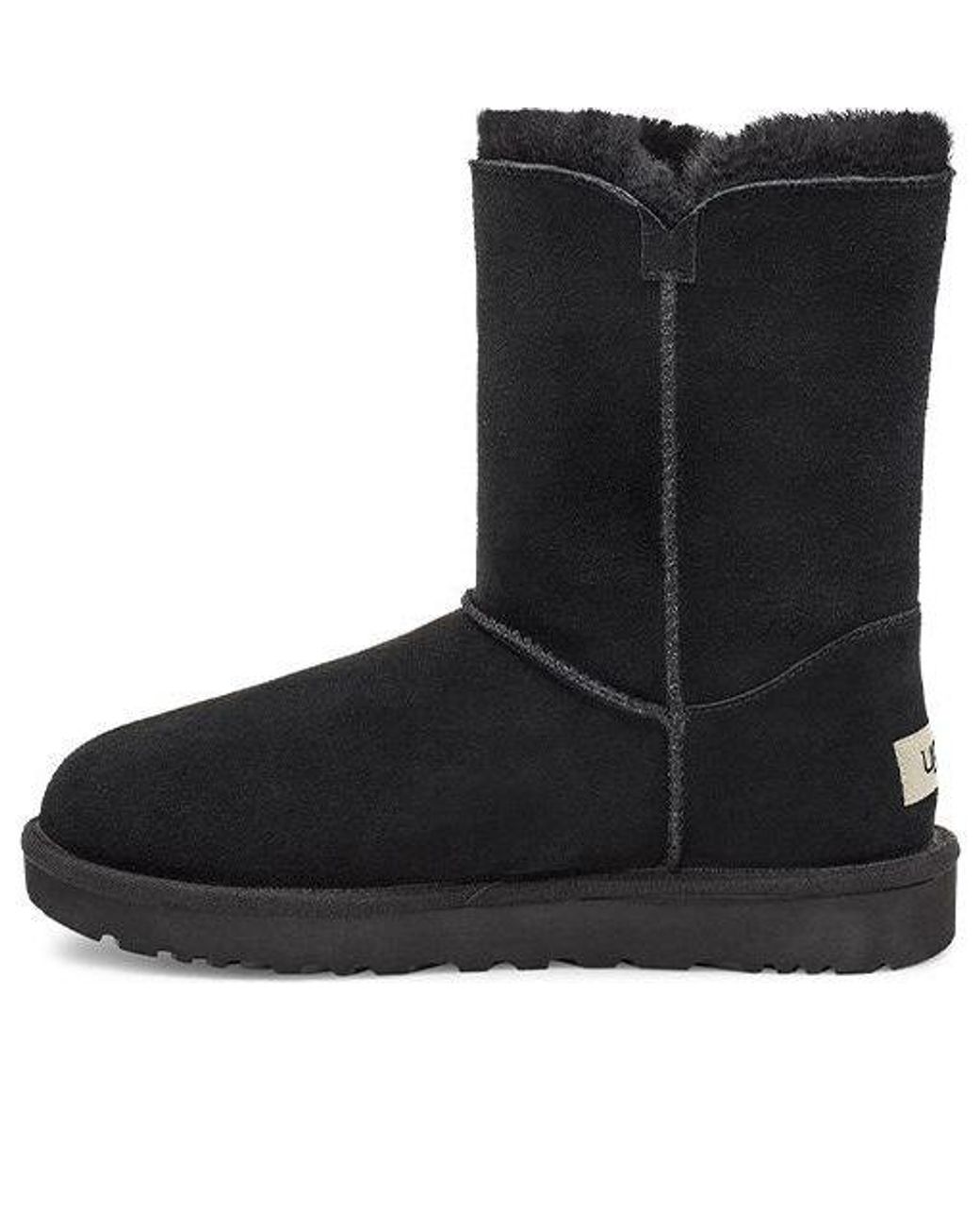 Ugg Black (Wmns) Bailey Button Charm Metallic Alphabet Version Fleece Lined