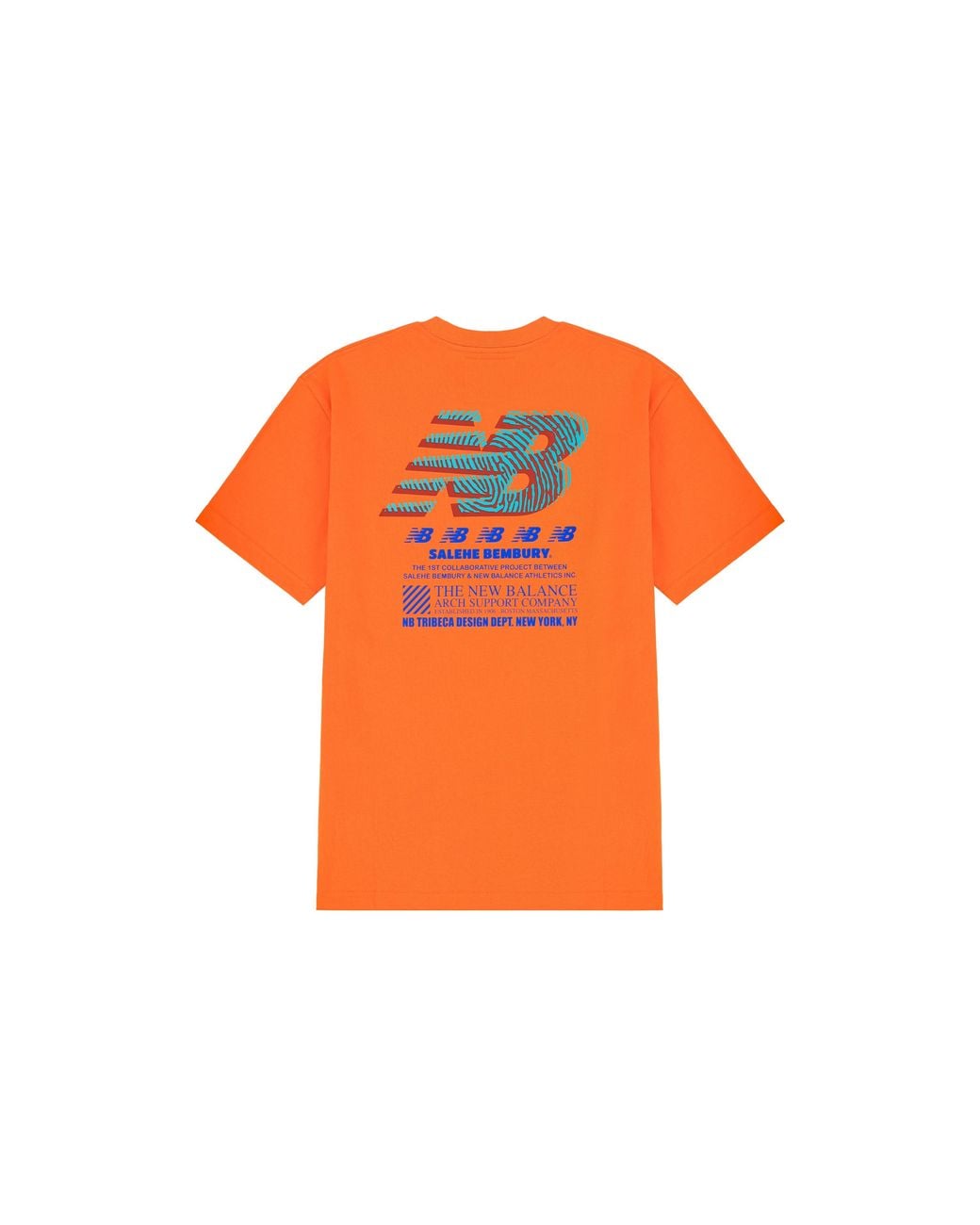 New Balance Orange X Salehe Bembury Printing Logo Round-Neck Tee