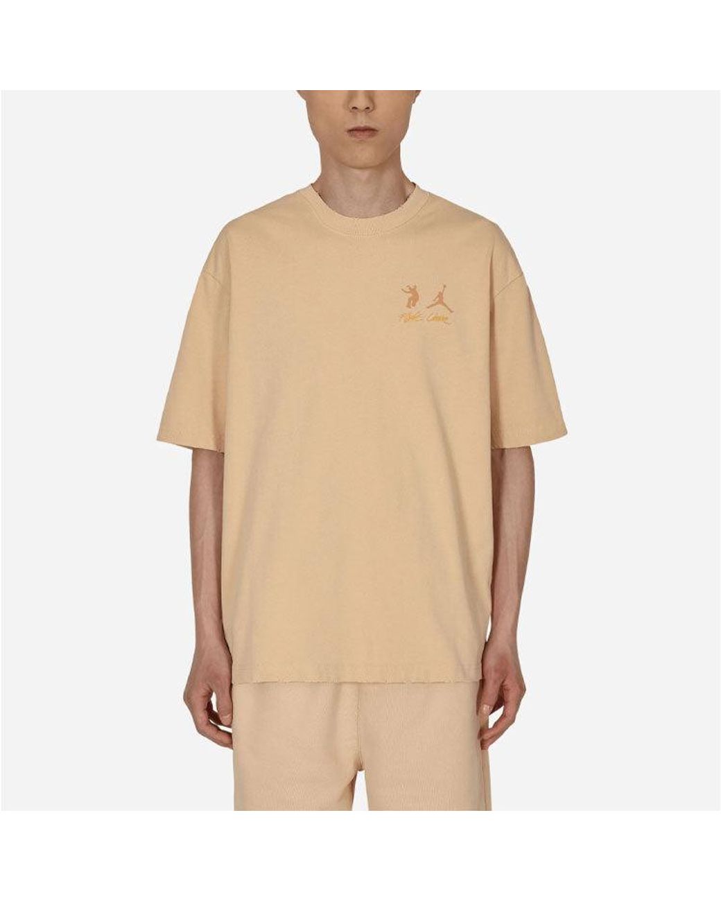Nike Natural X Union Crossover Ss22 Solid Color Breathable Logo Round Neck Short Sleeve Asia Edition Khaki for men