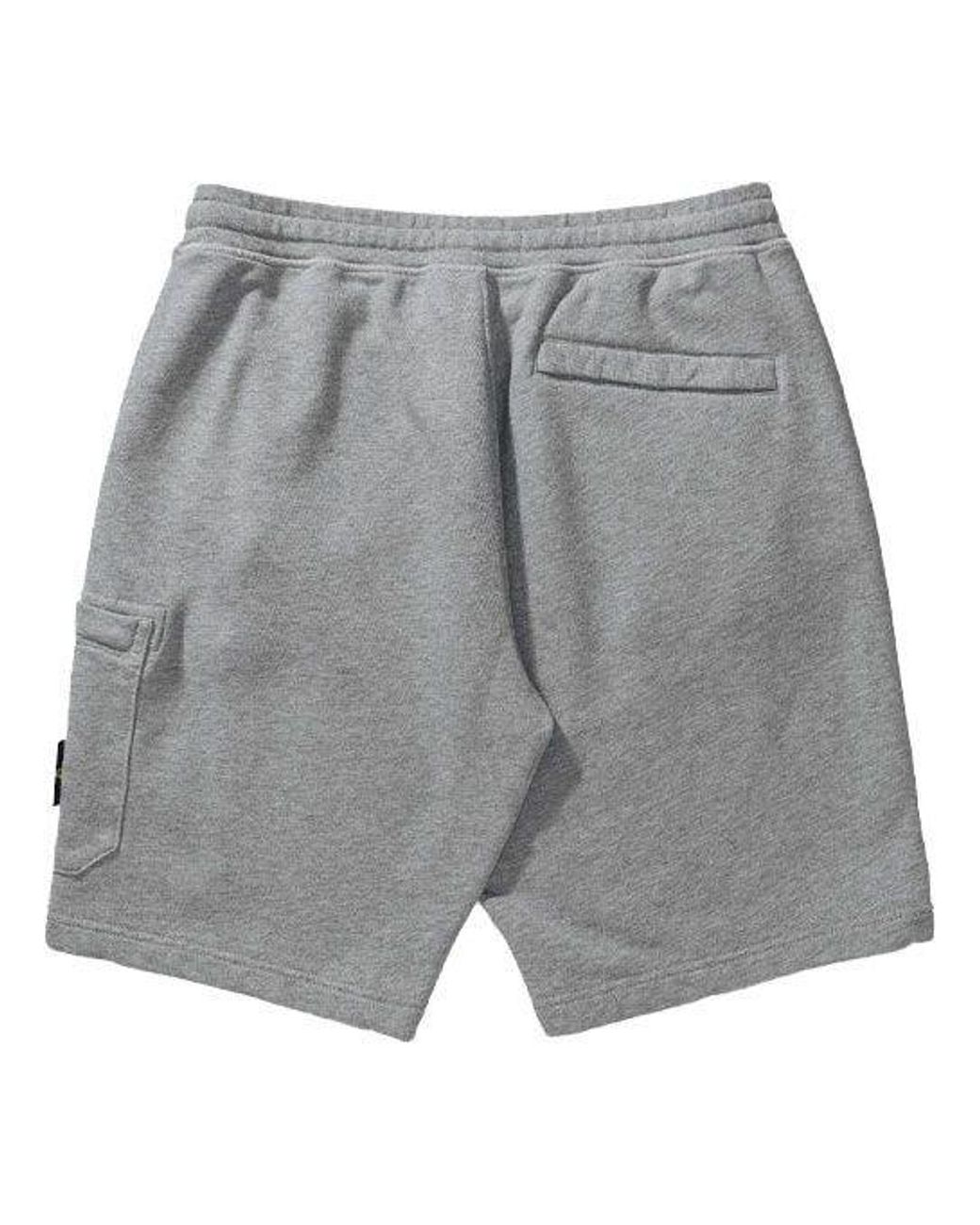 Stone Island Gray Bermuda Cargo Shorts 'Melange' for men