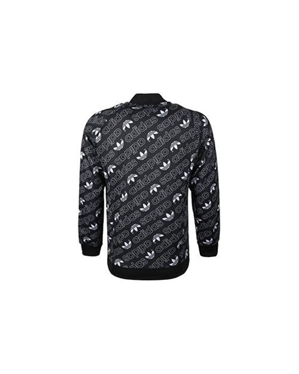 adidas Originals Monogram Tt Full Print Logo Sports Jacket in Black for Men  | Lyst