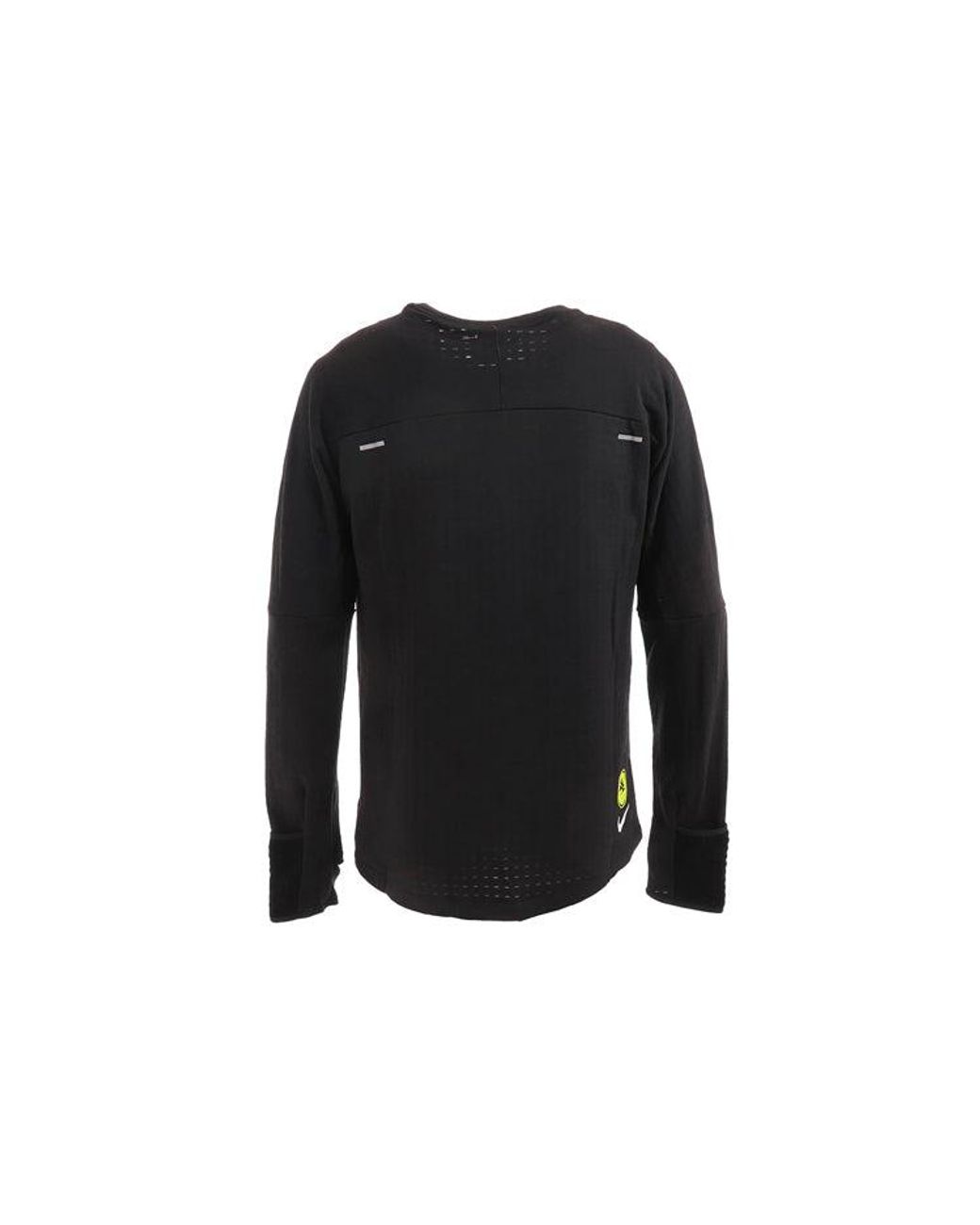 Nike Black Sphere Element Sports Running Printing Pattern Round Neck Long Sleeves for men