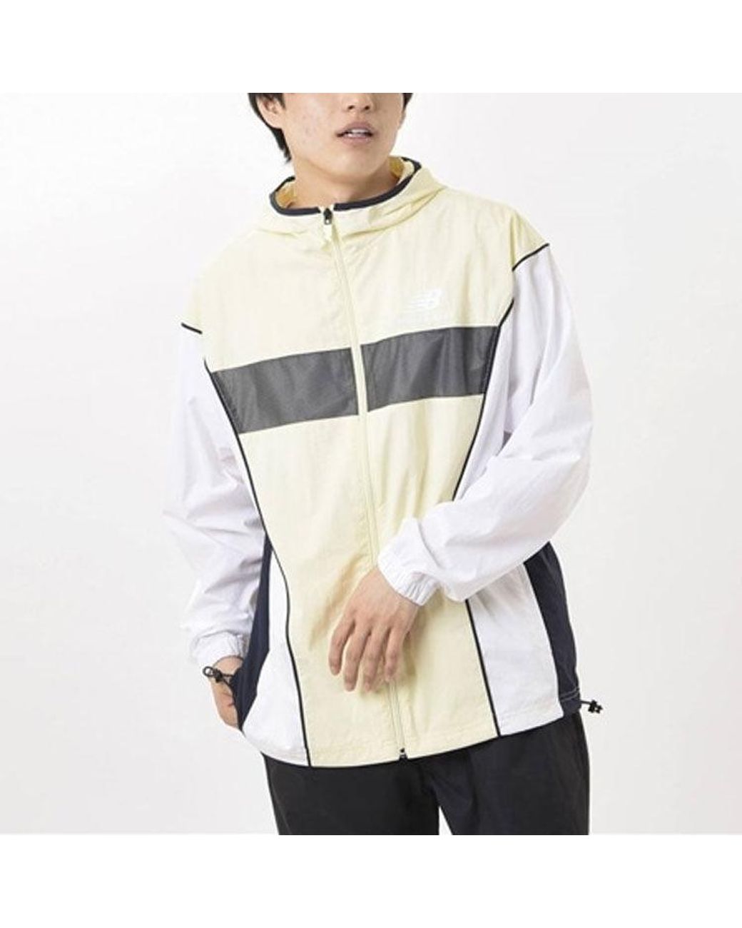 New Balance Natural Embroidery Logo Color Contrast Hooded Jacket Coat