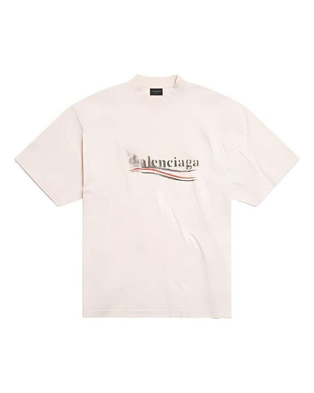 Balenciaga Natural Political Stencil T-Shirt for men