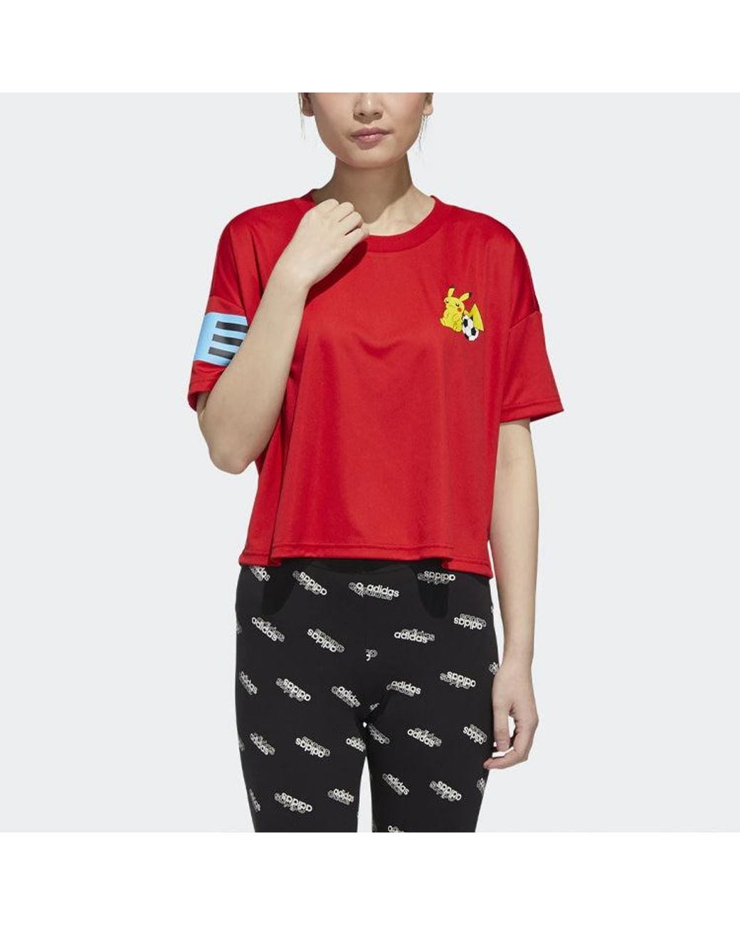 Adidas Red (Wmns) X Pokemon Crossover Printing Training Sports Short Sleeve